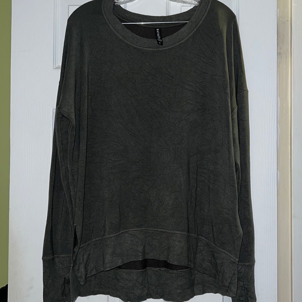 Athleta Split Hem Pullover Sweatshirt Size Large